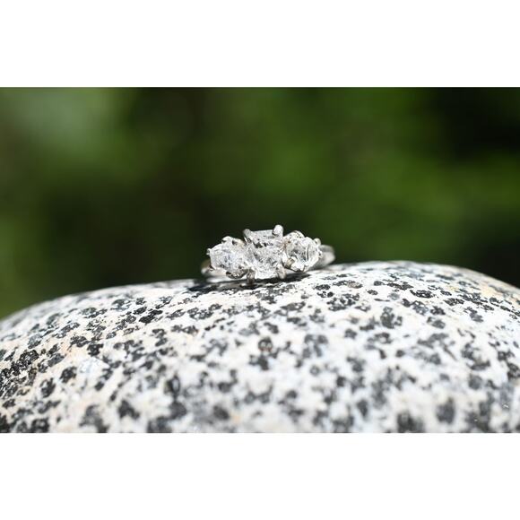 alternative raw diamond engagement rings, raw crystal size 4 5 6 7 8 8 9 10 11 - Picture 6 of 7